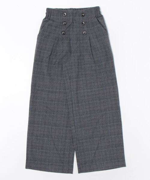 BELLUNA PLUS(ベルーナ)の「ウール調ボタン使いワイドパンツ65丈(その他パンツ・レディース・ブラック/ブラウン系/グレー系その他/グレー系・SMALL/MEDIUM/LARGE/X-LARGE)」の1枚目の写真
