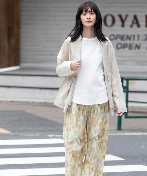 Munich(ミューニック)の「シャイニーシアーテーラードジャケット(テーラードジャケット・レディース・パープル/ブラック/ライトベージュ・S)」の22枚目の写真