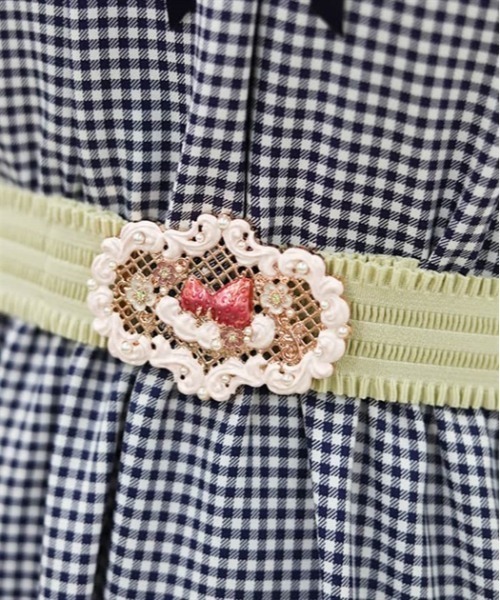 axes femme POETIQUE（アクシーズファムポエティック）の「ガトー・フレーズゴムベルト（ベルト・レディース・ブラウン/キナリ・FREE）」の2枚目の写真