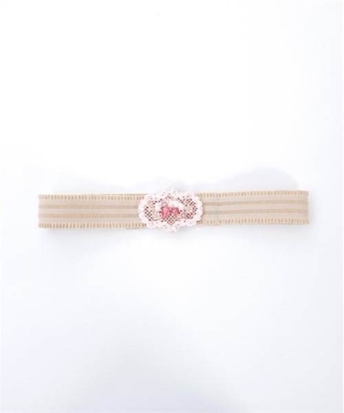 axes femme POETIQUE（アクシーズファムポエティック）の「ガトー・フレーズゴムベルト（ベルト・レディース・ブラウン/キナリ・FREE）」の4枚目の写真