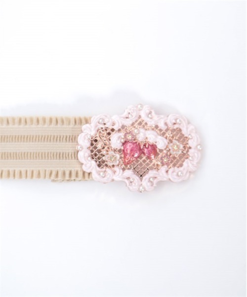 axes femme POETIQUE（アクシーズファムポエティック）の「ガトー・フレーズゴムベルト（ベルト・レディース・ブラウン/キナリ・FREE）」の7枚目の写真