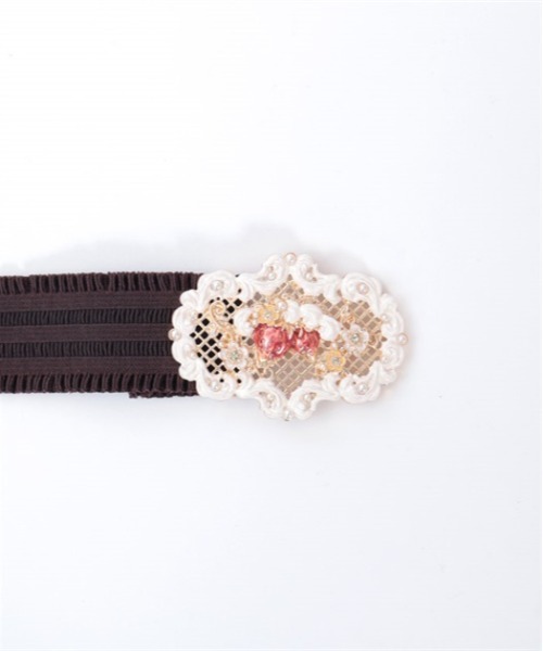 axes femme POETIQUE（アクシーズファムポエティック）の「ガトー・フレーズゴムベルト（ベルト・レディース・ブラウン/キナリ・FREE）」の13枚目の写真