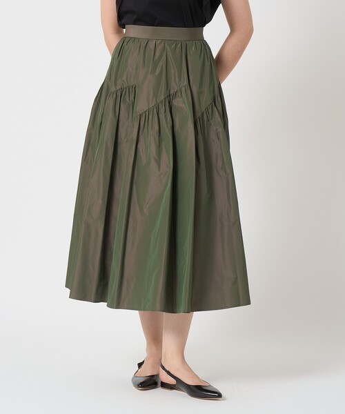 ANAYI（アナイ）の「タフタ切替えティアード スカート（スカート・レディース・ピンク/ブラック/ベージュ/ミント/ブルー/グリーン/レッド系その他/モカ/ライトブルー/カーキ/ダークインディゴブルー・38/36）」の4枚目の写真