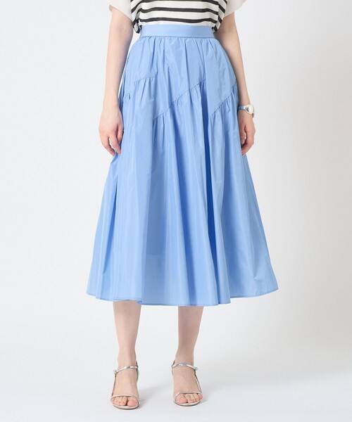 今季2025SS✨ANAYI　アナイ　タフタ切替ティアードスカート　ブルー　40 タフタ切替えティアード スカート（スカート）｜ANAYI（アナイ