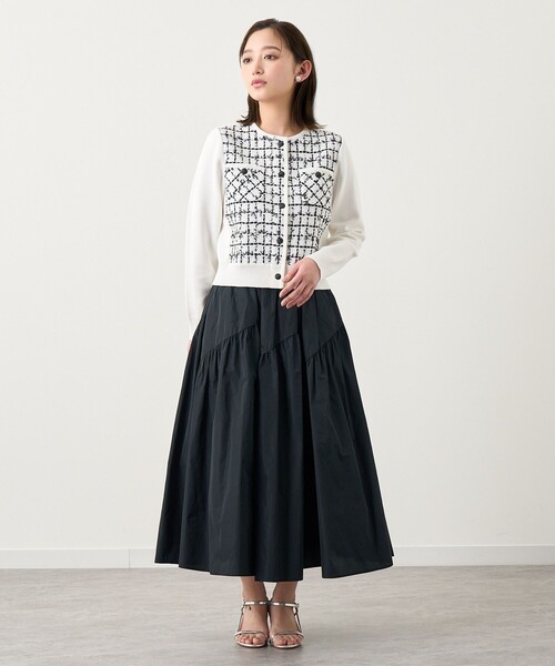 タフタ切替えティアード スカート（スカート）｜ANAYI（アナイ