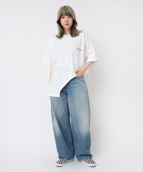 RNA（アールエヌエー）の「M2374 カッティングＢＩＧ　Ｔ（Tシャツ/カットソー・レディース・ホワイト/ブルー/イエロー・MEDIUM）」の11枚目の写真
