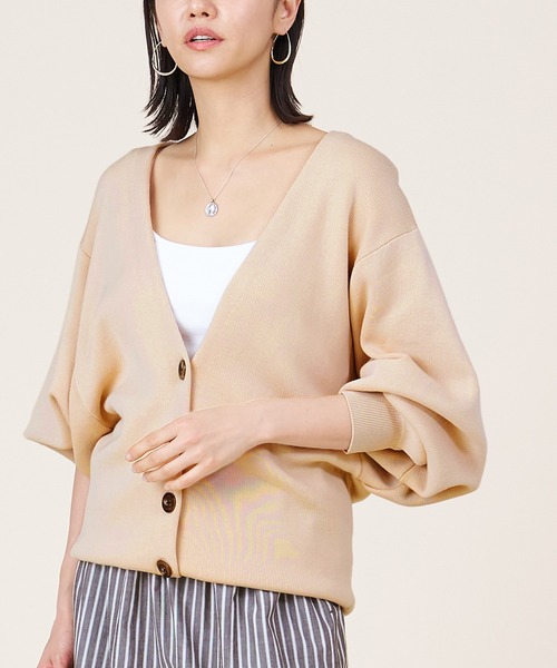 marmors（マルモア）の「【marmors】smooth v/neck cardigan（カーディガン/ボレロ・レディース・ベージュ/ピンク/オフホワイト・36）」の9枚目の写真