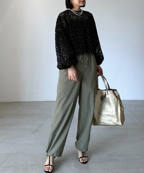 Doux archives（ドゥアルシーヴ）の「シアーフラワーブラウス（シャツ/ブラウス・レディース・アイボリー/ブラック・FREE）」の9枚目の写真