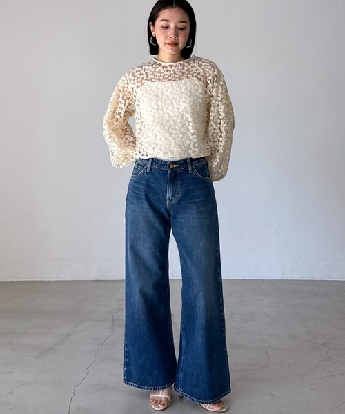 Doux archives（ドゥアルシーヴ）の「シアーフラワーブラウス（シャツ/ブラウス・レディース・アイボリー/ブラック・FREE）」の22枚目の写真