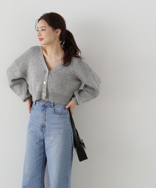 PROPORTION BODY DRESSING（プロポーションボディドレッシング）の「＜Ｅ＞ショートカーデ / 1215177301（ニット/セーター・レディース・グレー/オフホワイト・FREE）」の8枚目の写真