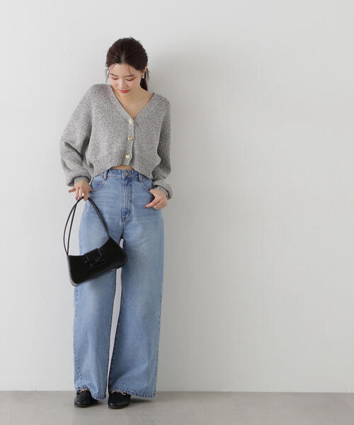 PROPORTION BODY DRESSING（プロポーションボディドレッシング）の「＜Ｅ＞ショートカーデ / 1215177301（ニット/セーター・レディース・グレー/オフホワイト・FREE）」の9枚目の写真