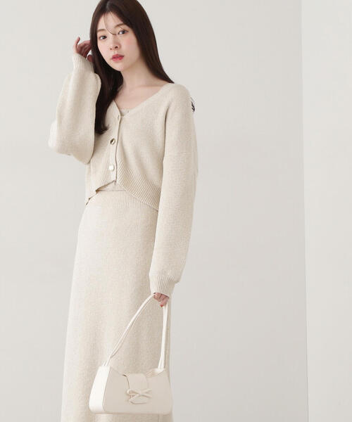 PROPORTION BODY DRESSING（プロポーションボディドレッシング）の「＜Ｅ＞ショートカーデ / 1215177301（ニット/セーター・レディース・グレー/オフホワイト・FREE）」の15枚目の写真