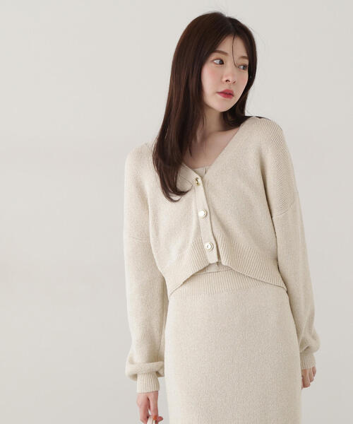 PROPORTION BODY DRESSING（プロポーションボディドレッシング）の「＜Ｅ＞ショートカーデ / 1215177301（ニット/セーター・レディース・グレー/オフホワイト・FREE）」の16枚目の写真