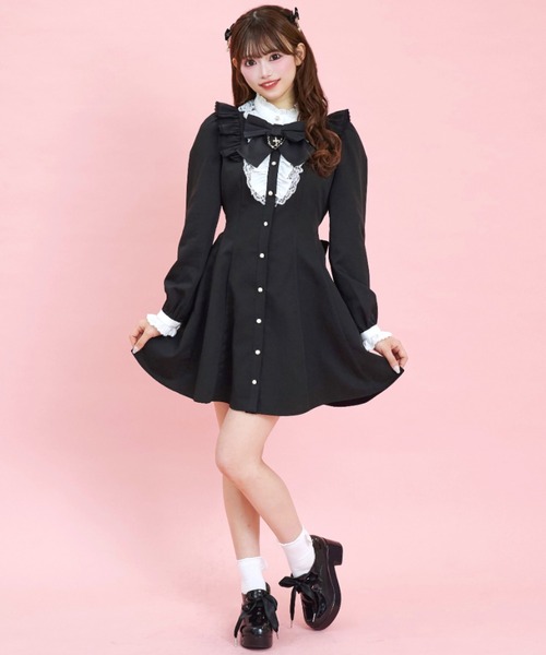 アクセサリーリボンレースフリルワンピース（ワンピース）｜Secret