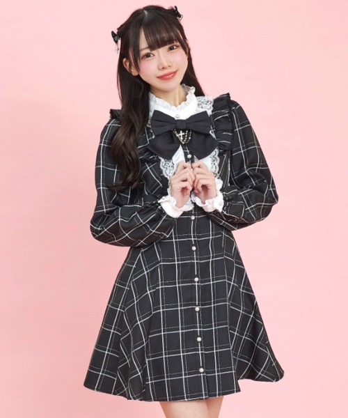 アクセサリーリボンレースフリルワンピース（ワンピース）｜Secret