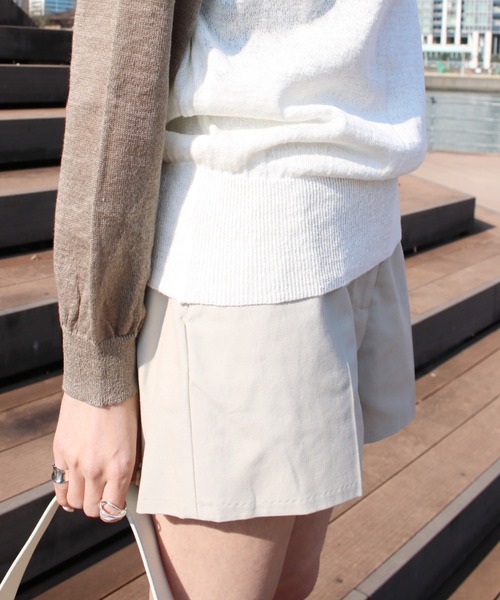 Scrap Book（スクラップブック）の「【NOTHING WRITTEN】MICRO-COTTON CHINO SHORTS（その他パンツ・レディース・ブラック/ベージュ・M）」の6枚目の写真