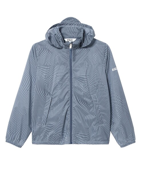 AIGLE（エーグル）の「撥水 パッカブル プリントフーデッドジャケット（ナイロンジャケット・メンズ・ブルー/ブラック・L/M/S/XL）」の9枚目の写真