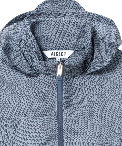 AIGLE（エーグル）の「撥水 パッカブル プリントフーデッドジャケット（ナイロンジャケット・メンズ・ブルー/ブラック・L/M/S/XL）」の11枚目の写真