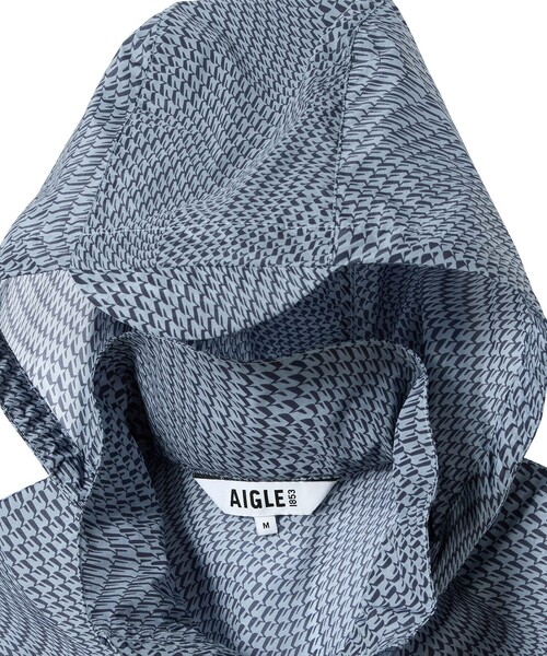 AIGLE（エーグル）の「撥水 パッカブル プリントフーデッドジャケット（ナイロンジャケット・メンズ・ブルー/ブラック・L/M/S/XL）」の12枚目の写真