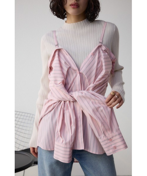 AZUL by moussy（アズールバイマウジー）の「3WAYデザインシャツ（シャツ/ブラウス・レディース・ブルー系その他/ブラック系その他/ピンク系その他・FREE）」の2枚目の写真