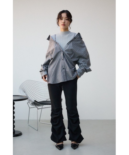 AZUL by moussy（アズールバイマウジー）の「3WAYデザインシャツ（シャツ/ブラウス・レディース・ブルー系その他/ブラック系その他/ピンク系その他・FREE）」の6枚目の写真