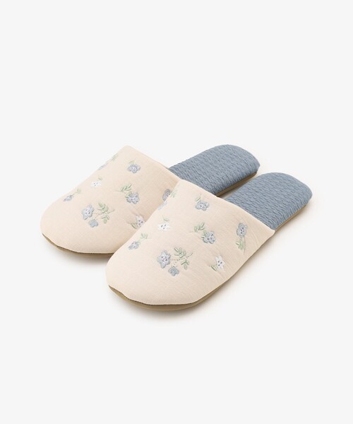 Afternoon Tea(アフタヌーンティー)の「ネモフィラ刺繍ルームシューズ(ルームシューズ/スリッパ・レディース・ブルー・ONE SIZE)」の1枚目の写真