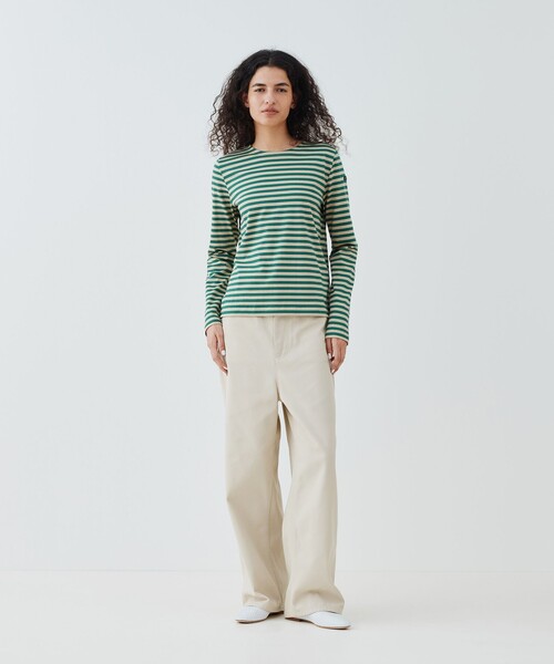 Le Minor(ルミノア)の「【別注】Le minor ロングスリーブ ボーダー カットソー(Tシャツ/カットソー・レディース・ネイビー/カーキ/グレー系その他・FREE)」の4枚目の写真