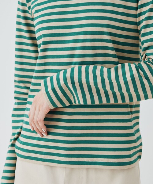 Le Minor(ルミノア)の「【別注】Le minor ロングスリーブ ボーダー カットソー(Tシャツ/カットソー・レディース・ネイビー/カーキ/グレー系その他・FREE)」の9枚目の写真