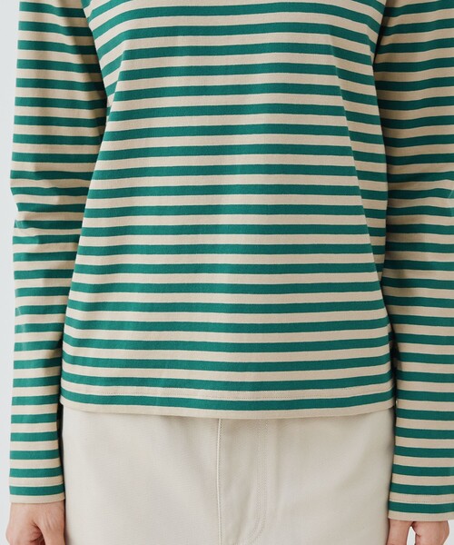 Le Minor(ルミノア)の「【別注】Le minor ロングスリーブ ボーダー カットソー(Tシャツ/カットソー・レディース・ネイビー/カーキ/グレー系その他・FREE)」の10枚目の写真