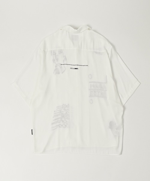 ADAM PATEK(アダムパテック)の「ADAMPATEK/mad embroidery short sleeve shirt/刺繍入りドレープ半袖シャツ(シャツ/ブラウス・メンズ・ホワイト/ブラック・1/2)」の3枚目の写真