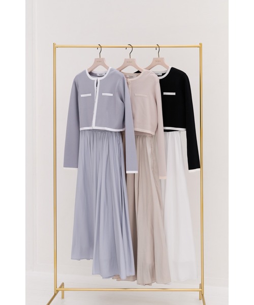 Bicolor Knit Dress Set(ワンピース)|Her lip to(ハーリップトゥー Bicolor Knit Dress Set(ワンピース)|Her lip to(ハーリップトゥー