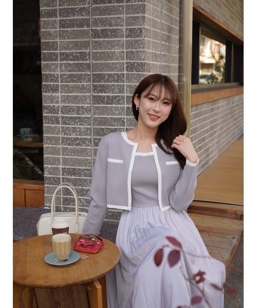 Her lip to(ハーリップトゥー)の「Bicolor Knit Dress Set(ワンピース・レディース・ネイビー/ピンク系/ブラック/ブルー系・S/M)」の22枚目の写真