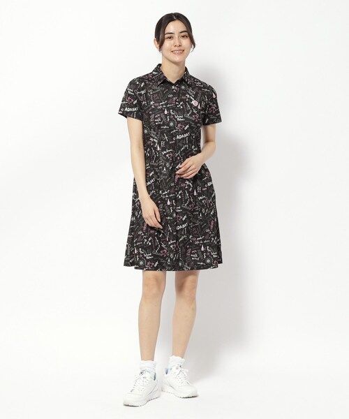 adabat（アダバット）の「UVカット/吸水速乾 クールコアサマープリントワンピース（ワンピース・レディース・ピンク系5/ブラック系その他・38/40/42）」の4枚目の写真