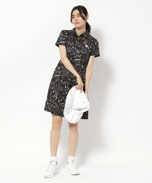 adabat（アダバット）の「UVカット/吸水速乾 クールコアサマープリントワンピース（ワンピース・レディース・ピンク系5/ブラック系その他・38/40/42）」の5枚目の写真