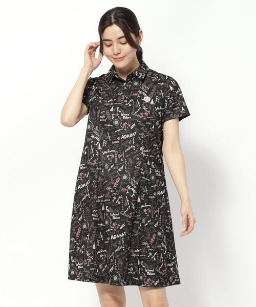 adabat（アダバット）の「UVカット/吸水速乾 クールコアサマープリントワンピース（ワンピース・レディース・ピンク系5/ブラック系その他・38/40/42）」の2枚目の写真
