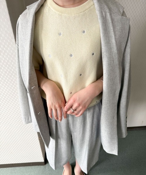 URBAN RESEARCH DOORS(アーバンリサーチドアーズ)の「ラメドット刺繍ニット(ニット/セーター・レディース・ネイビー/ホワイト系その他・MEDIUM)」の17枚目の写真