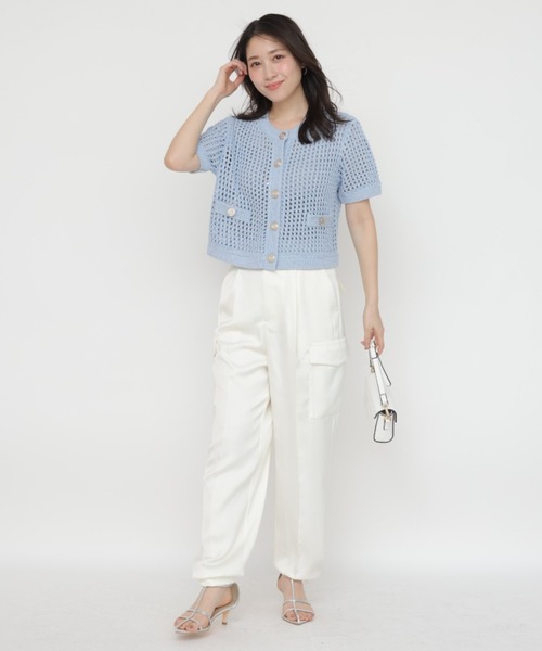 Apuweiser-riche(アプワイザーリッシェ)の「リラクシーサテンワークパンツ(その他パンツ・レディース・オフホワイト/ピンクベージュ・1/2/0)」の4枚目の写真