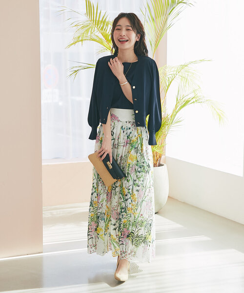 La boutique BonBon（ラブティックボンボン）の「クールタッチUVクロップドカーディガン（カーディガン/ボレロ・レディース・ブラック/サックスブルー/ホワイト/ピンク/ネイビー・FREE）」の14枚目の写真