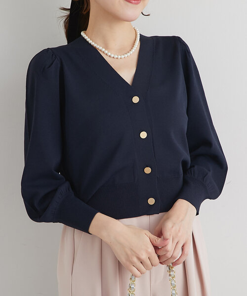 La boutique BonBon（ラブティックボンボン）の「クールタッチUVクロップドカーディガン（カーディガン/ボレロ・レディース・ブラック/サックスブルー/ホワイト/ピンク/ネイビー・FREE）」の17枚目の写真