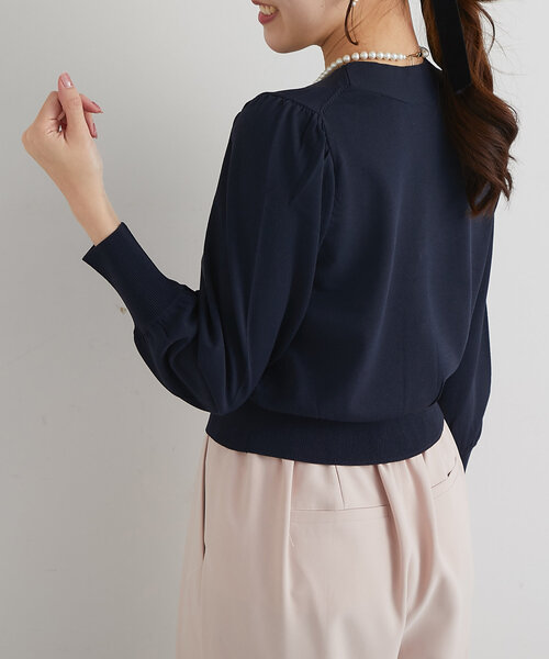 La boutique BonBon（ラブティックボンボン）の「クールタッチUVクロップドカーディガン（カーディガン/ボレロ・レディース・ブラック/サックスブルー/ホワイト/ピンク/ネイビー・FREE）」の18枚目の写真