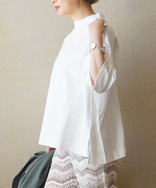 JOURNAL STANDARD LUXE(ジャーナルスタンダード ラックス)の「クラシックテンジク モックプルオーバー(Tシャツ/カットソー・レディース・ブラック/ホワイト/ネイビー/ブラックミックス・FREE)」の12枚目の写真