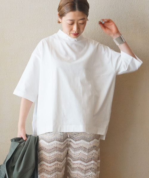 JOURNAL STANDARD LUXE(ジャーナルスタンダード ラックス)の「クラシックテンジク モックプルオーバー(Tシャツ/カットソー・レディース・ブラック/ホワイト/ネイビー/ブラックミックス・FREE)」の13枚目の写真