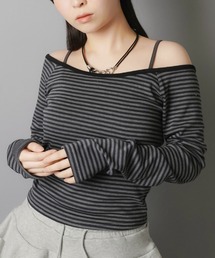 SPINNS | 長袖オフショルカットソー/ボーダー(Tシャツ/カットソー)