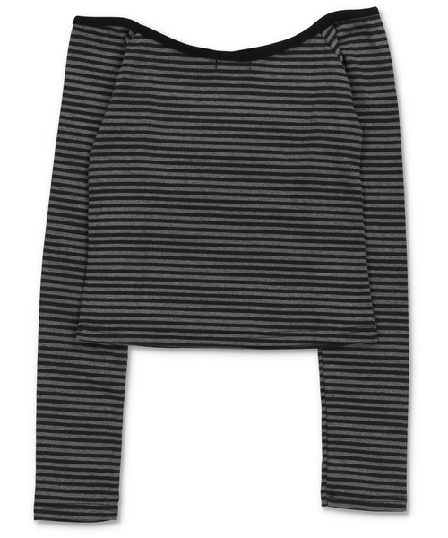 SPINNS（スピンズ）の「長袖オフショルカットソー/ボーダー（Tシャツ/カットソー・レディース・ブラック・ONESIZE）」の13枚目の写真