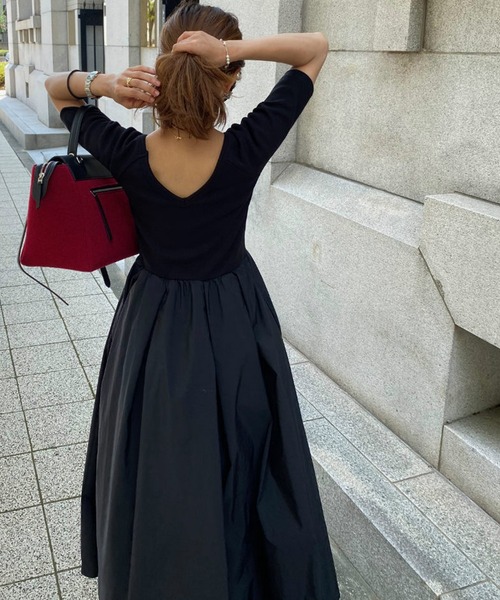 ST.ROONEY(セントルーニー)の「リブトップフレアワンピース【低身長・小柄女性向け】(ワンピース・レディース・ブラック系その他/ブラック/ネイビー×ホワイト/ホワイト・XS)」の13枚目の写真