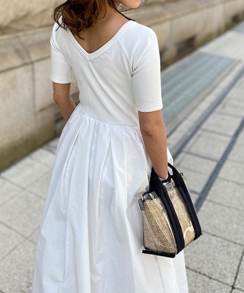 ST.ROONEY(セントルーニー)の「リブトップフレアワンピース【低身長・小柄女性向け】(ワンピース・レディース・ブラック系その他/ブラック/ネイビー×ホワイト/ホワイト・XS)」の20枚目の写真