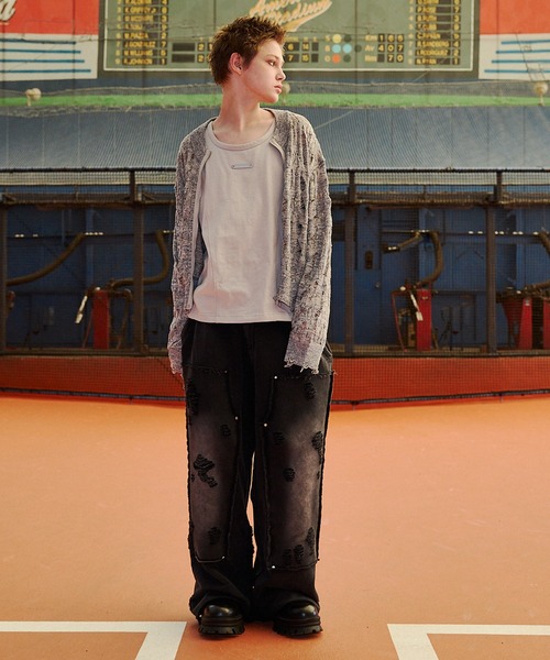 Urban grunge double knee sweatpants/アーバングランジダブルニー