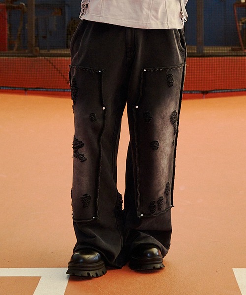 LGB スウェットワークパンツ Urban grunge double knee sweatpants/アーバングランジダブルニー