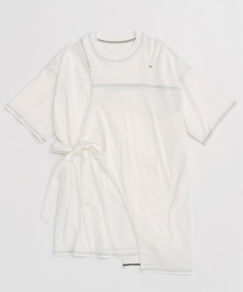 MAISON SPECIAL（メゾンスペシャル）の「Cutting Oversized T-shirt/カッティングオーバーTシャツ【MAISON SPECIAL/メゾンスペシャル】（Tシャツ/カットソー・レディース・ブラック/ブルー/ホワイト・FREE）」の13枚目の写真