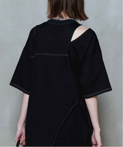 MAISON SPECIAL（メゾンスペシャル）の「Cutting Oversized T-shirt/カッティングオーバーTシャツ【MAISON SPECIAL/メゾンスペシャル】（Tシャツ/カットソー・レディース・ブラック/ブルー/ホワイト・FREE）」の12枚目の写真